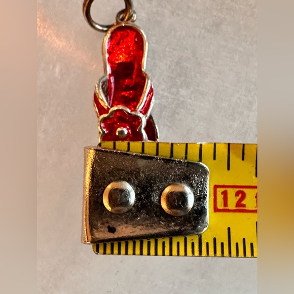 Sterling Silver and Red Enamel sandal charm made in USA!🇺🇸 - Picture 3 of 4